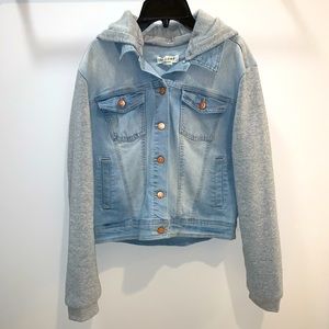 Hooded Jean Jacket/Sweatshirt - Large